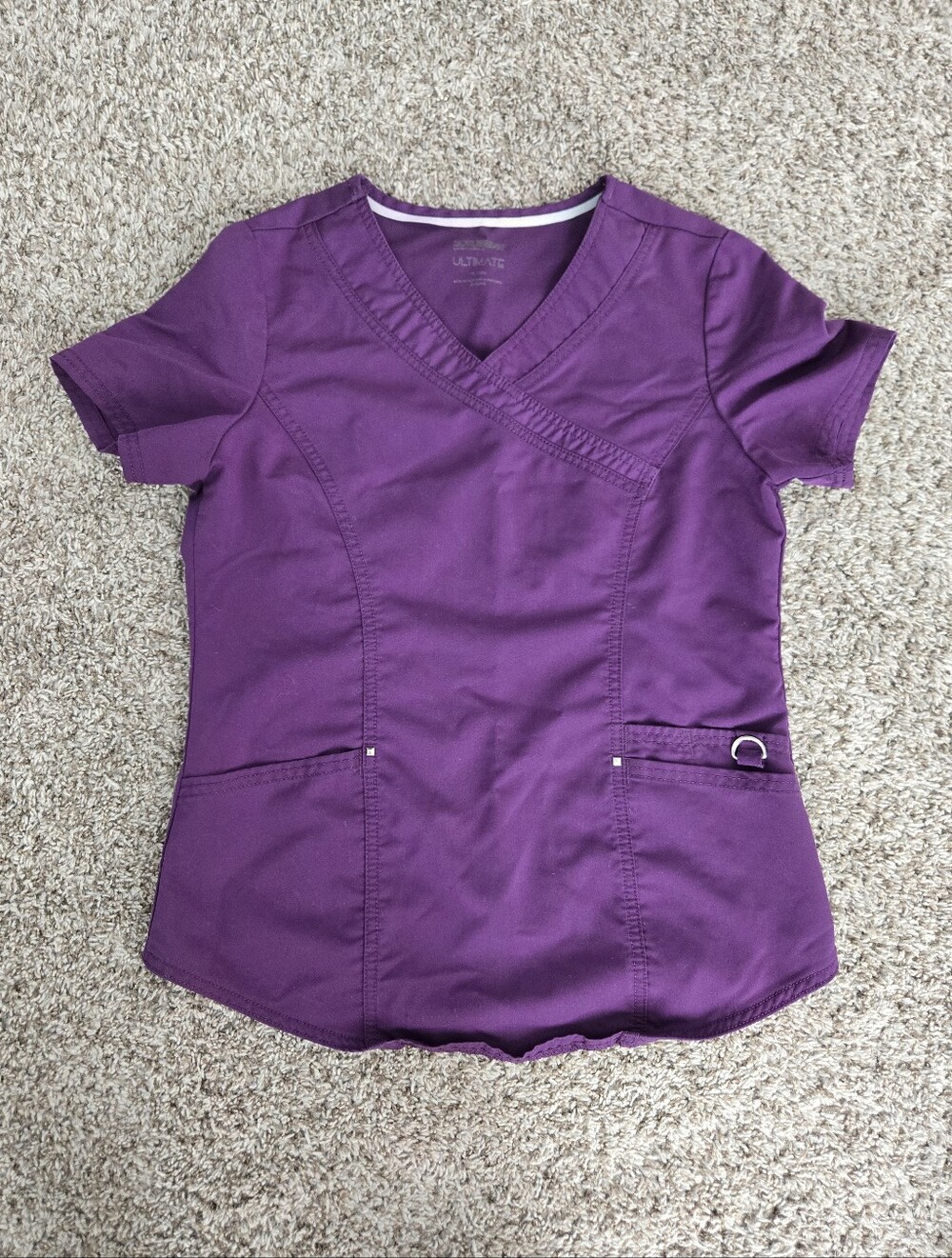 Scrubstar Women's Purple V-Neck Short Sleeve Scrub Top sz XS